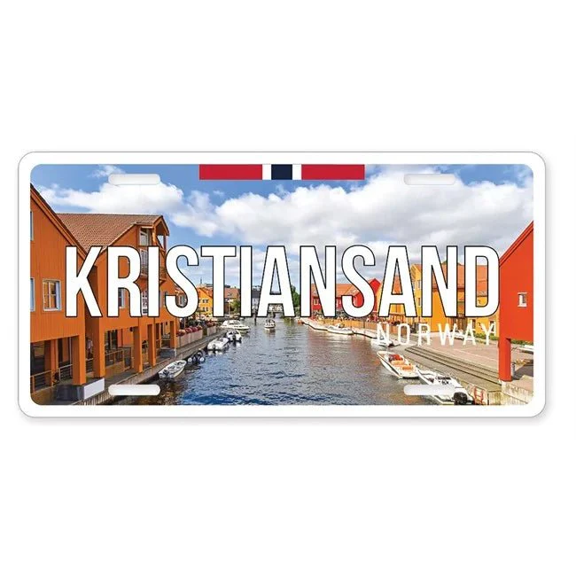 Bilskilt, Kristiansand foto, 30x15, preget