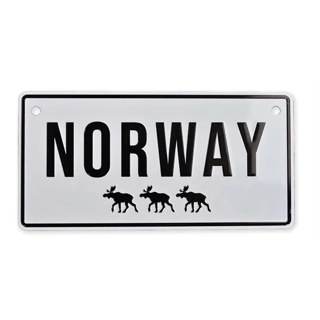 Bilskilt, Norway m/elger, 15x7, preget