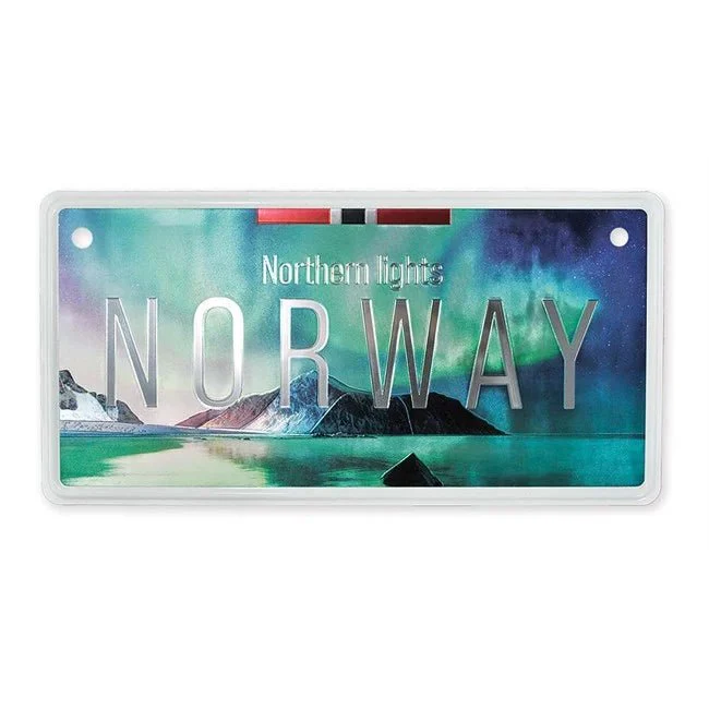 Bilskilt, Norway Nordlys foto, 15x7, foliert