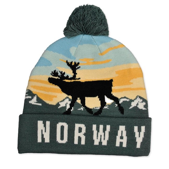 Lue, Norway, reinsdyr, grønn/lyseblå
